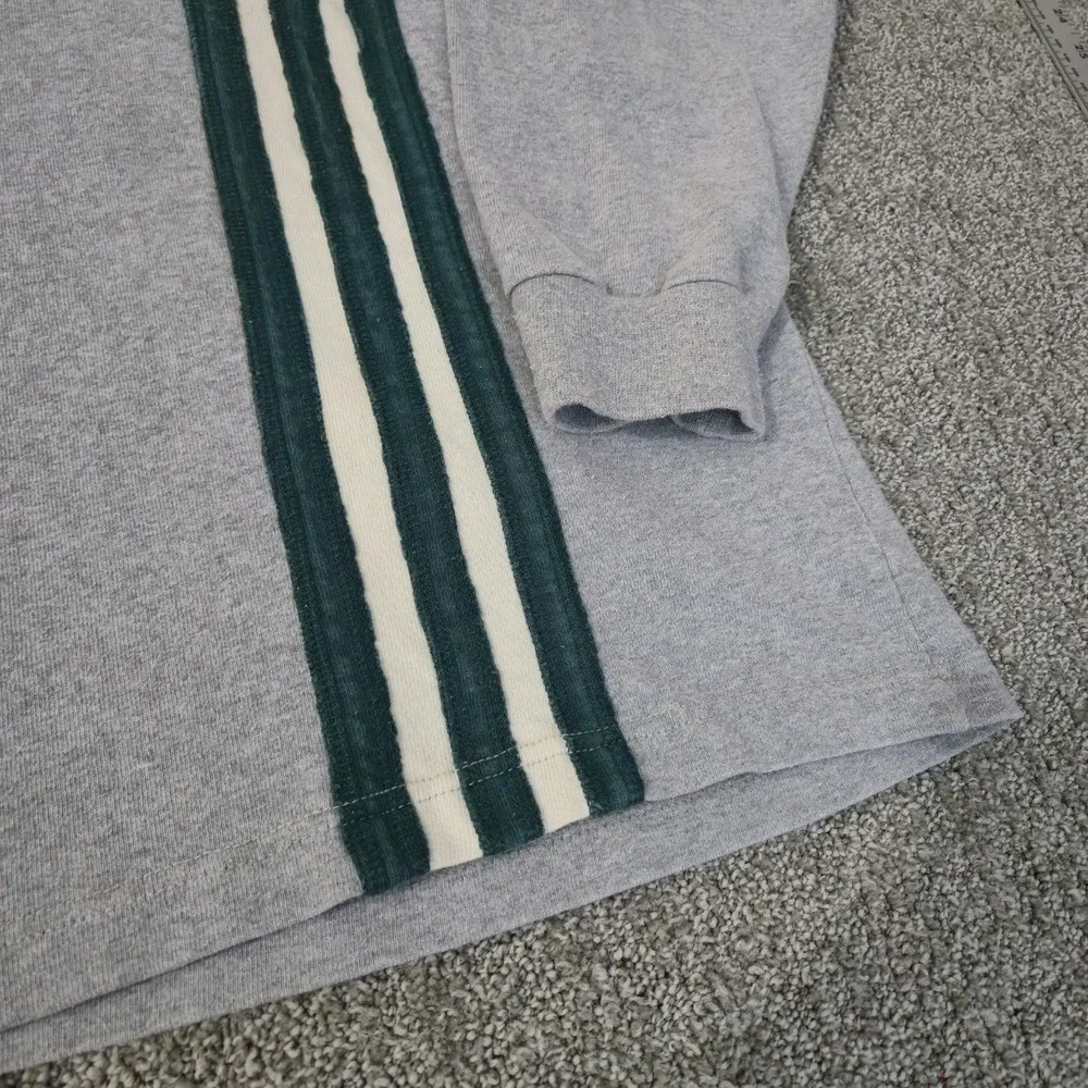 VTG 90s Adidas Long-Sleeve Rugby Polo Shirt #3 Men's XL Green Striped Soccer